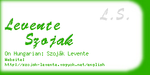levente szojak business card