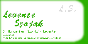 levente szojak business card